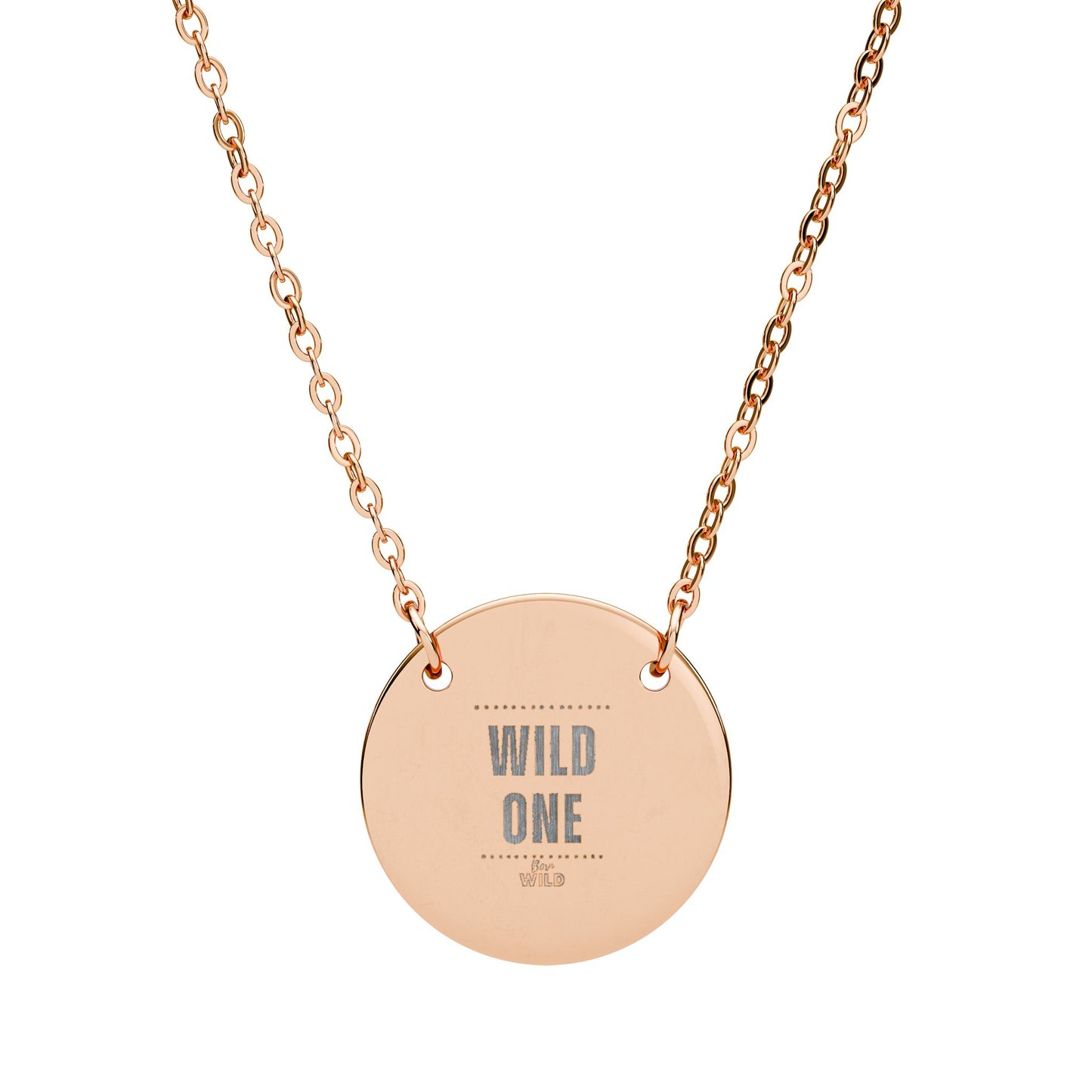 Engraved 'Wild One' Circle Necklace