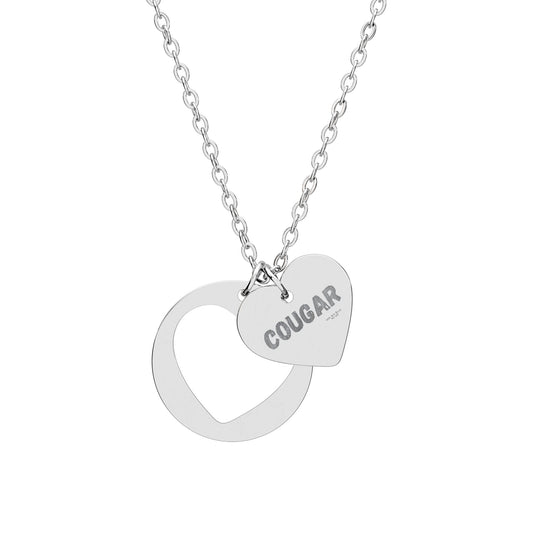Cougar Heart Cutout Necklace (Engraving)=Customizable