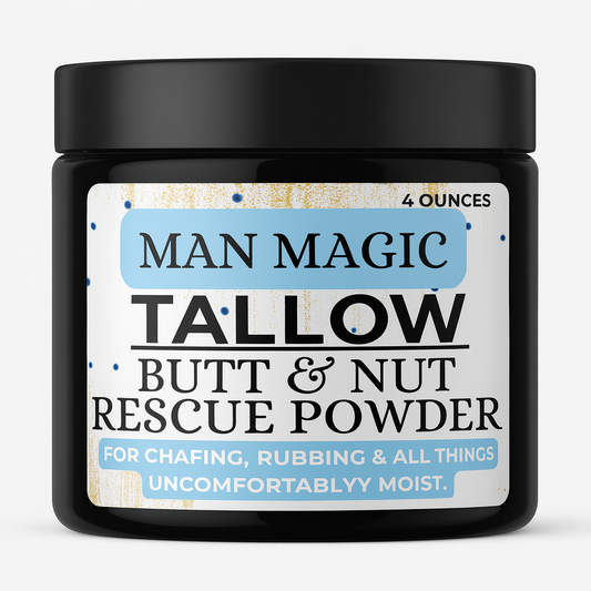 Man Magic: Butt & Nut Powder-The Dry, Silky, Stay-Fresh Superhero-For Chafing, Rubbing & All Things Uncomfortably Moist.
