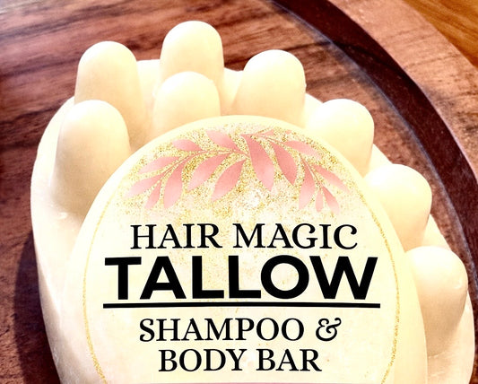 Hair Magic: Tallow Shampoo & Body Wash Bar-Vanilla