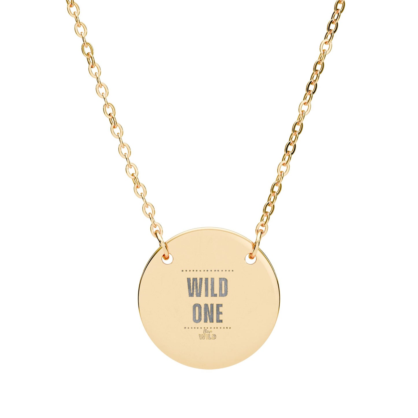 Engraved 'Wild One' Circle Necklace