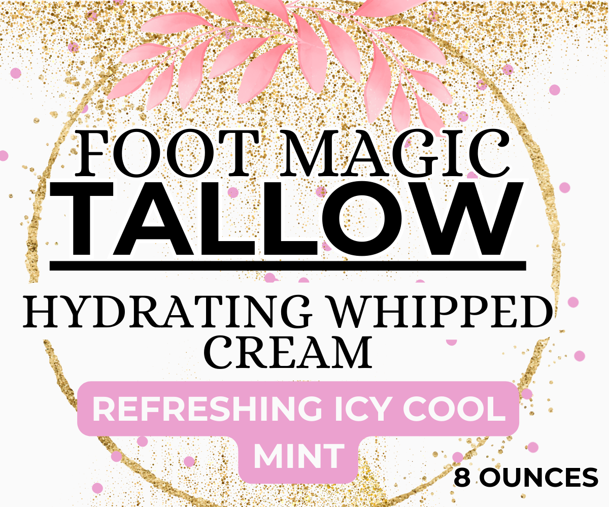 Foot Magic Tallow Whipped Cream – Refreshing Icy Mint Foot Cream for Dry, Cracked, Tired Feet | Natural Moisturizer & Cooling Relief