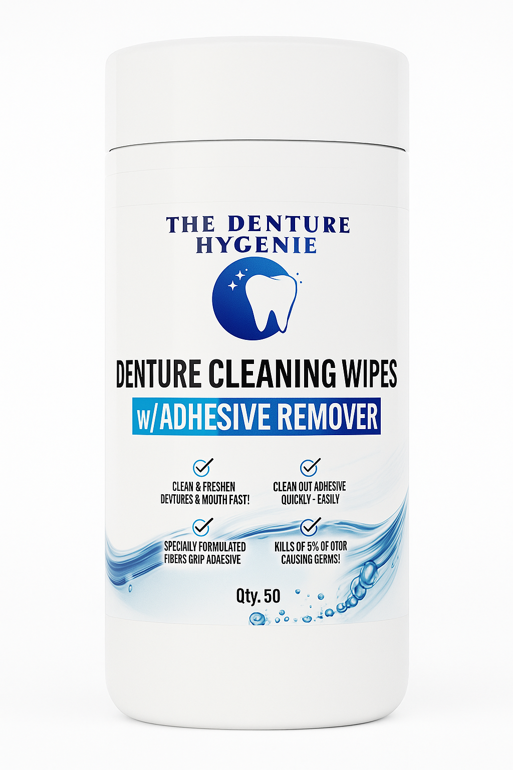 Denture Cleaning & Adhesive Remover Wipes